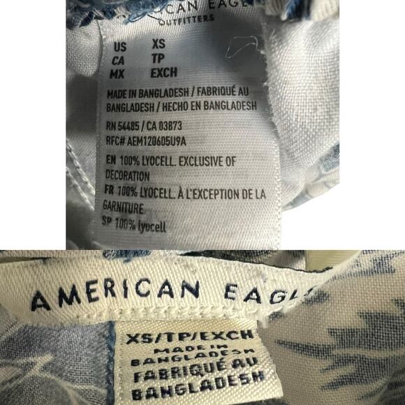 American Eagle Shorts Floral Mini XS Blue Mini Casual Preppy - Picture 4 of 4